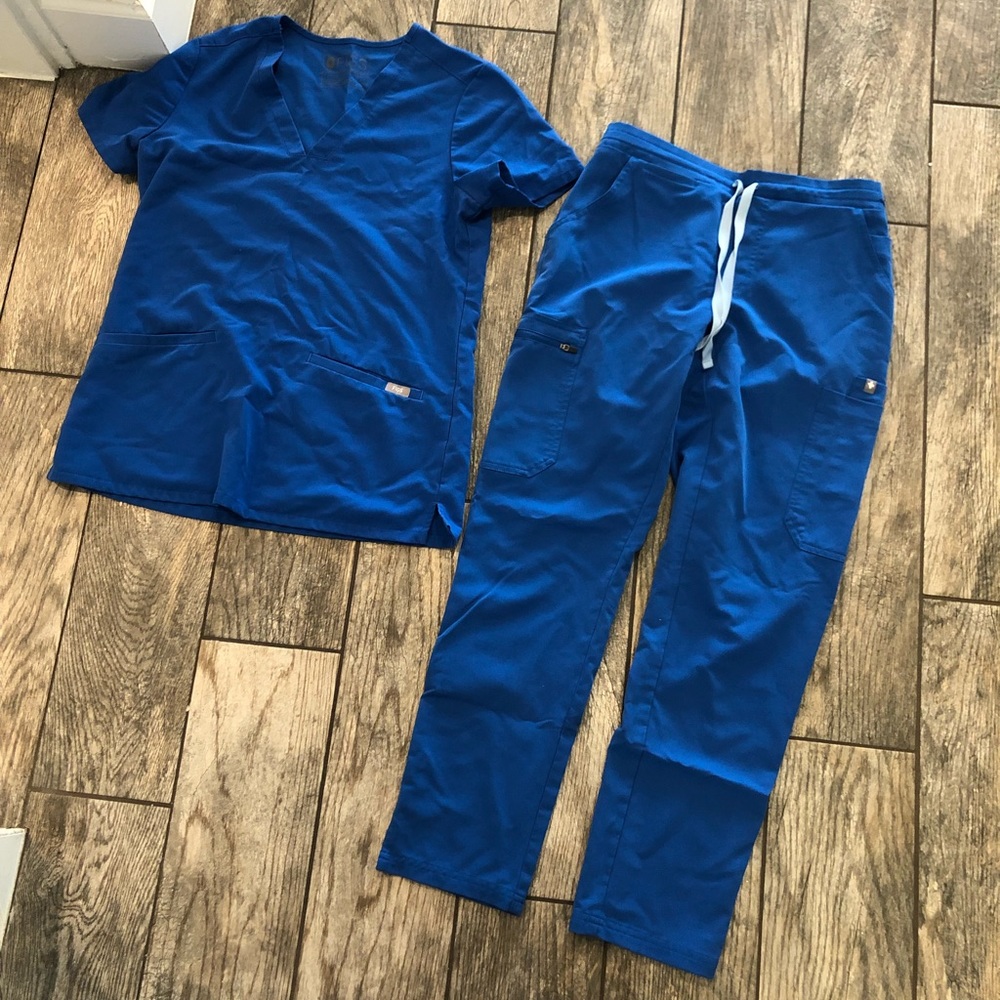 Figs scrubs set Royal blue